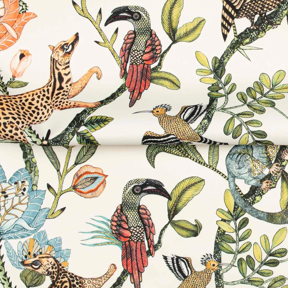 Camp Critters Coral Outdoor Fabric - Image 3