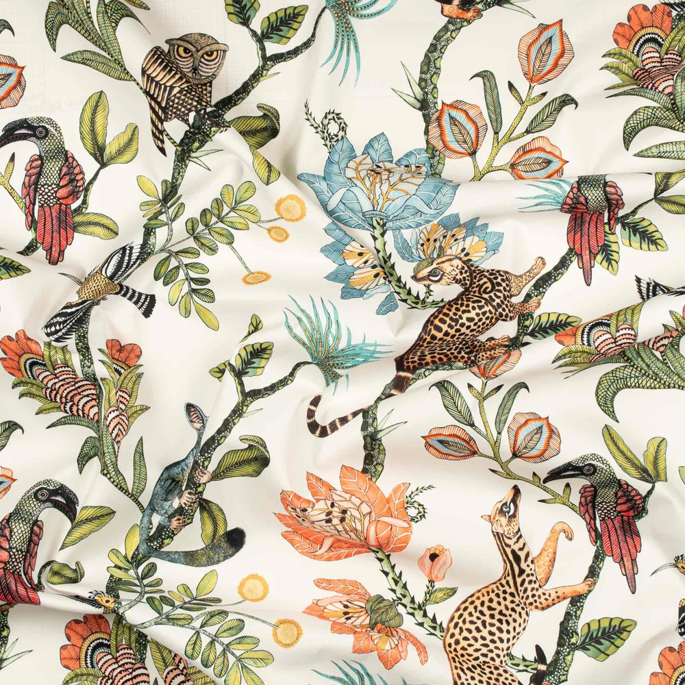 Camp Critters Coral Outdoor Fabric - Image 4
