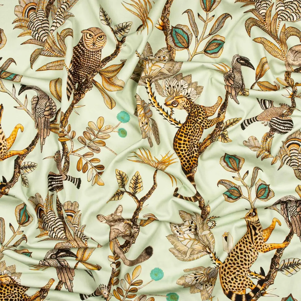 Camp Critters Mist Linen Fabric - Image 4