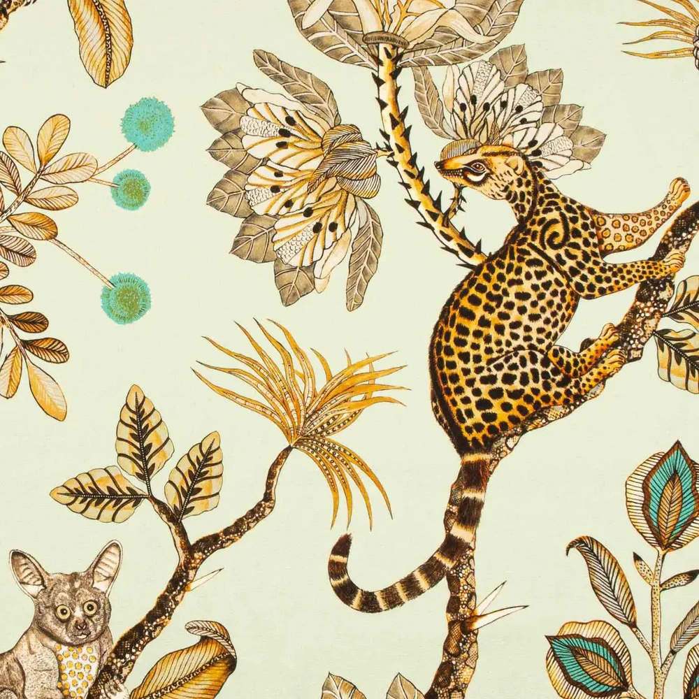 Camp Critters Mist Linen Fabric - Image 5