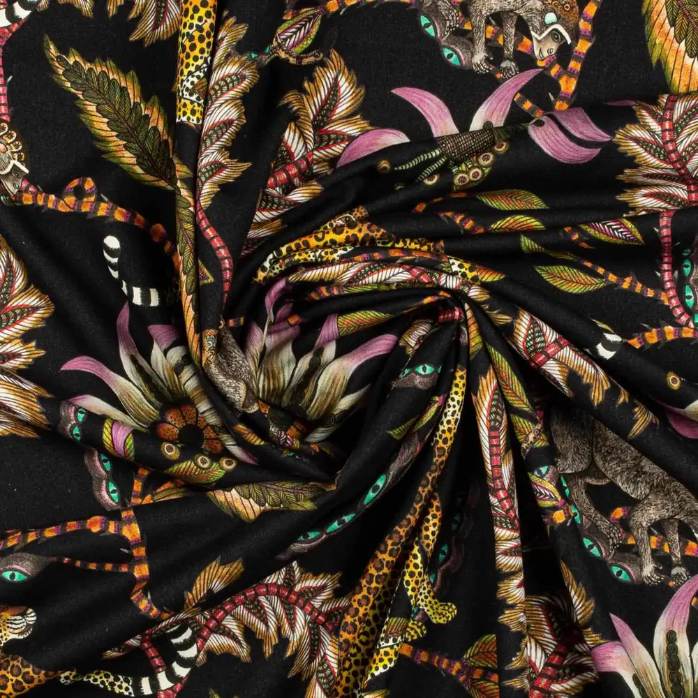 Monkey Bean Night Linen Fabric - Image 2