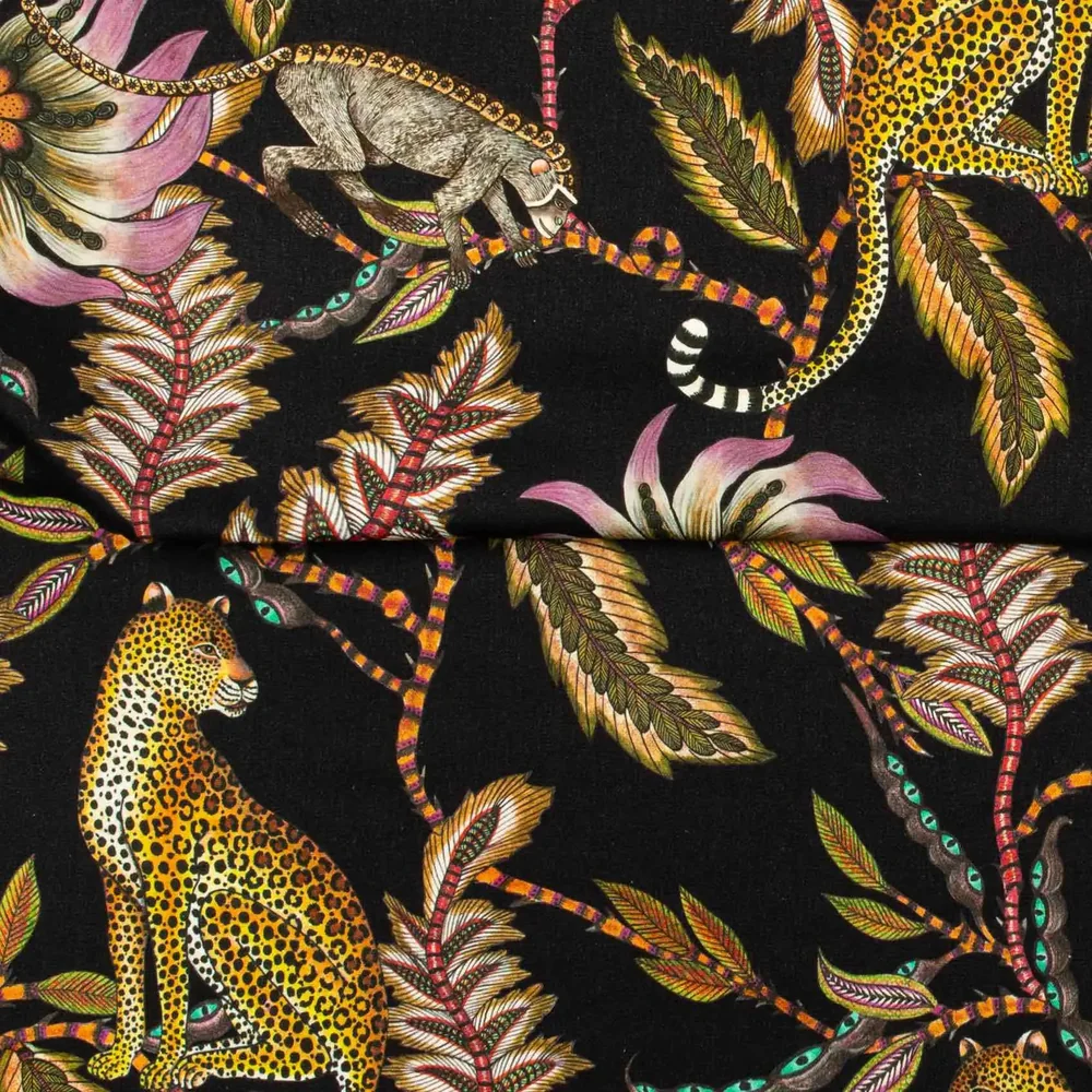 Monkey Bean Night Linen Fabric - Image 3