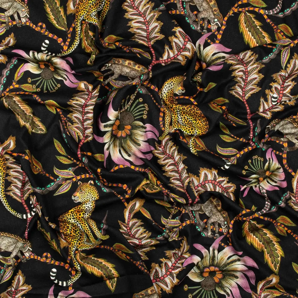 Monkey Bean Night Linen Fabric - Image 4