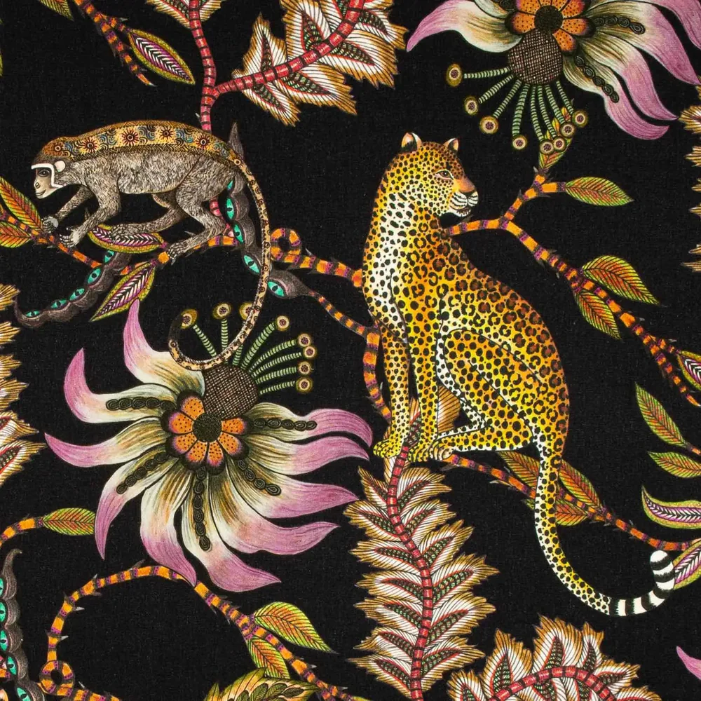 Monkey Bean Night Linen Fabric - Image 5