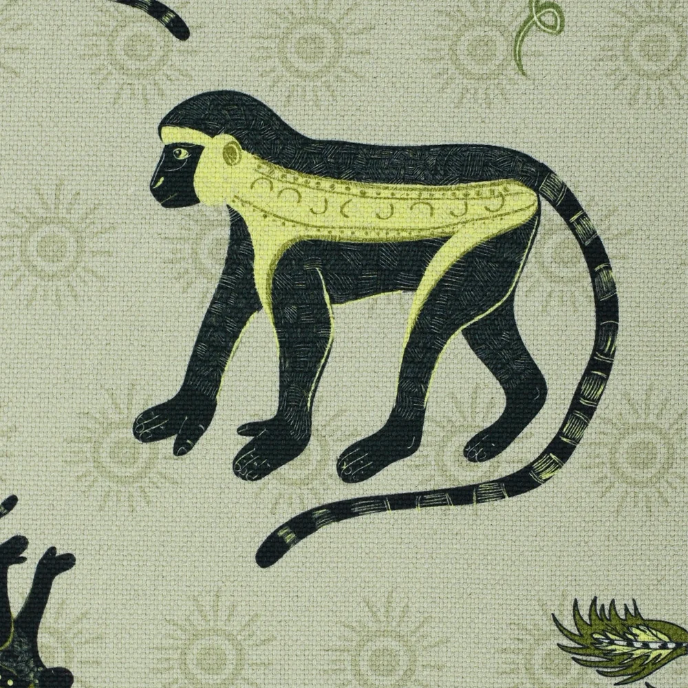 Monkey Palm Thick Weave Linen in Savannah - Image 3