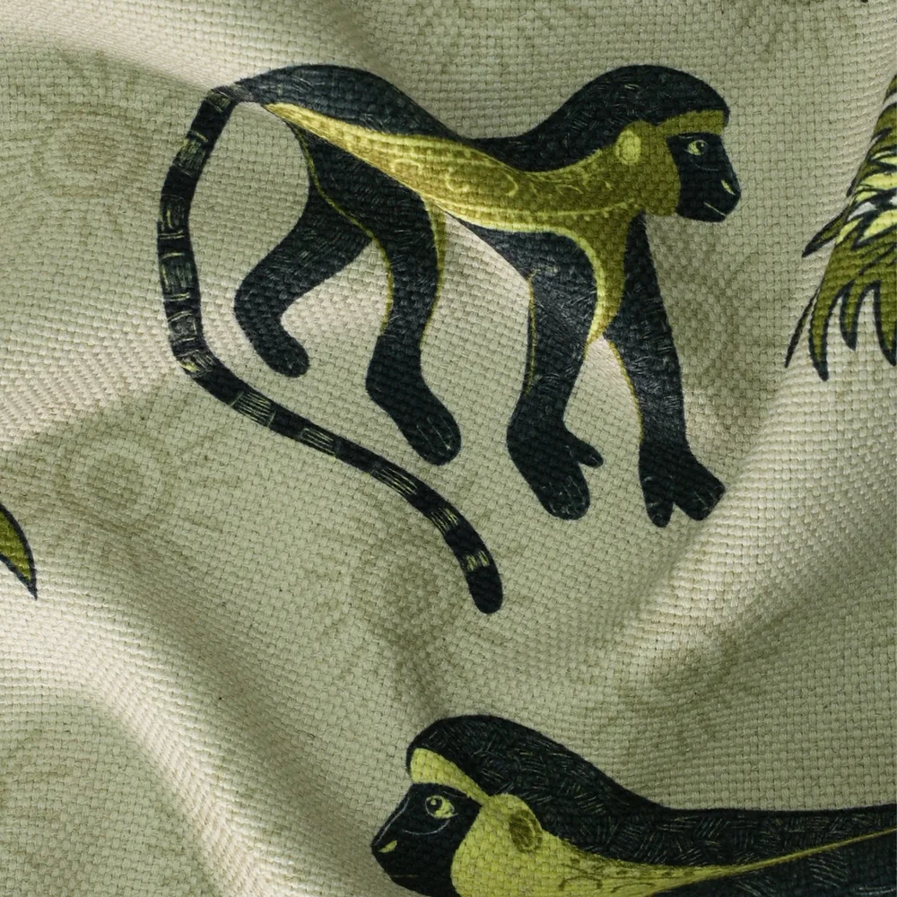 Monkey Palm Thick Weave Linen in Savannah - Image 5