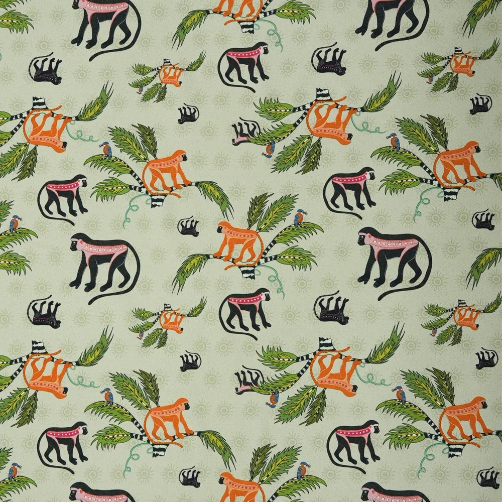 Monkey Palm Thick Weave Linen in Savannah-Mango - Image 2