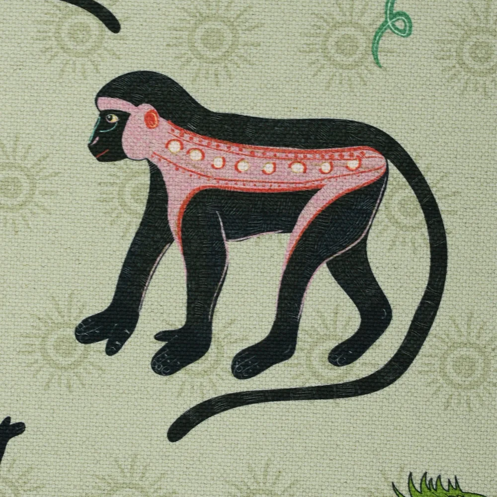 Monkey Palm Thick Weave Linen in Savannah-Mango - Image 3