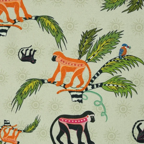 Monkey Palm Thick Weave Linen in Savannah-Mango