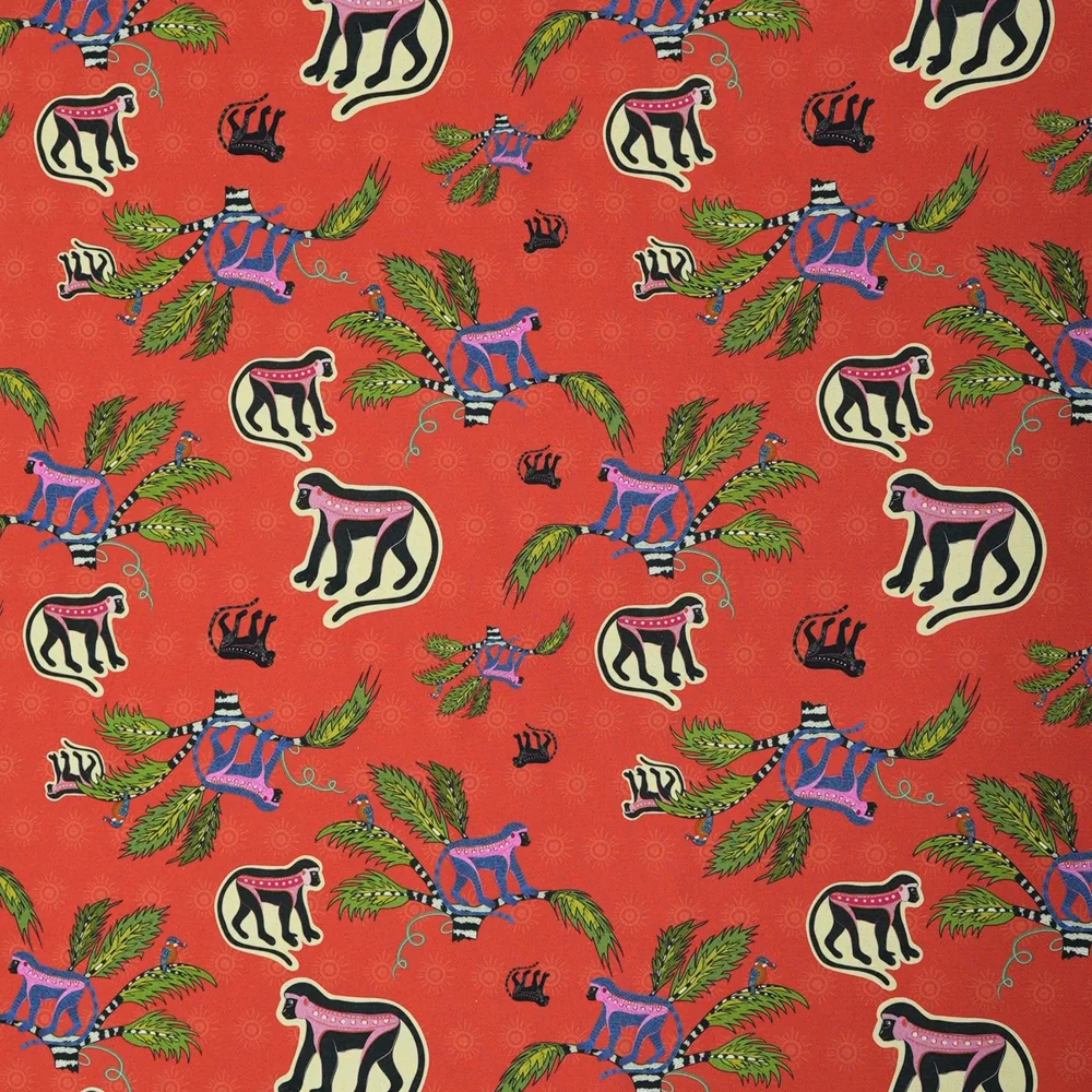 Monkey Palm Thick Weave Linen in Sunset - Image 2