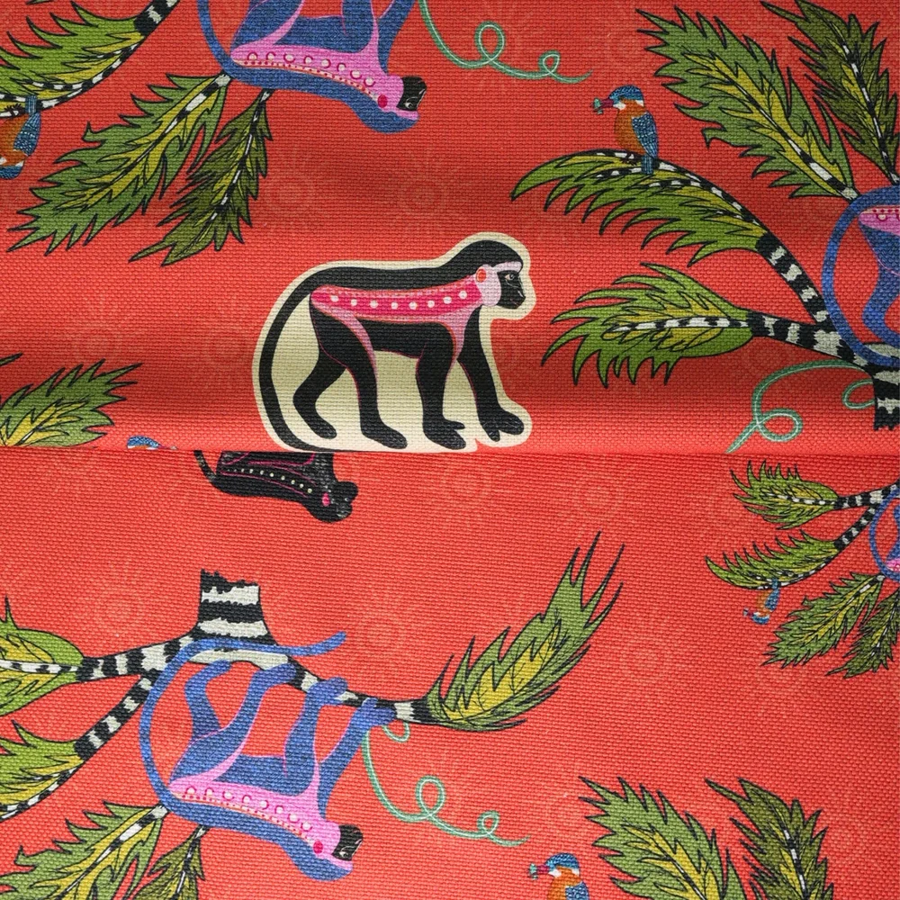 Monkey Palm Thick Weave Linen in Sunset - Image 4
