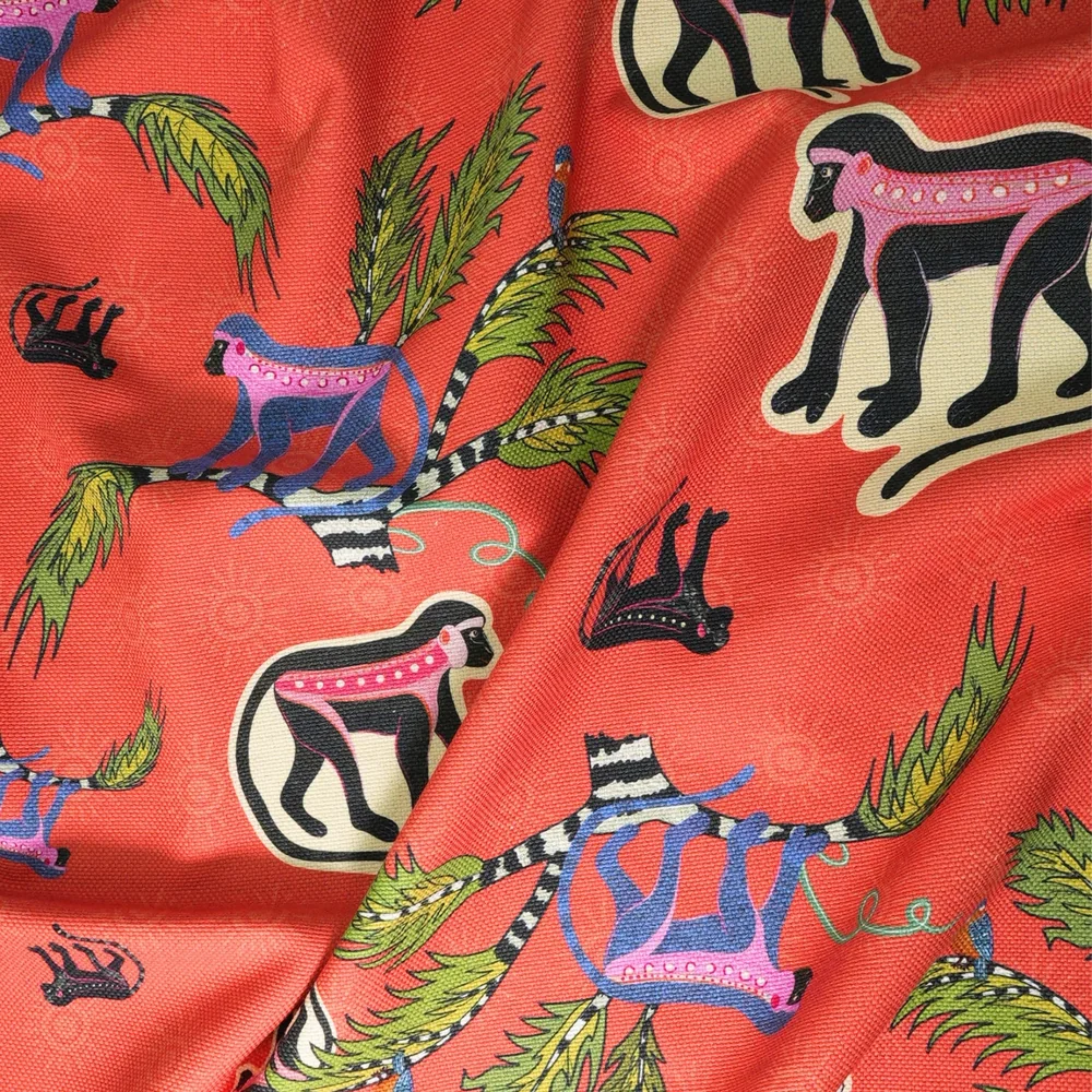 Monkey Palm Thick Weave Linen in Sunset - Image 5