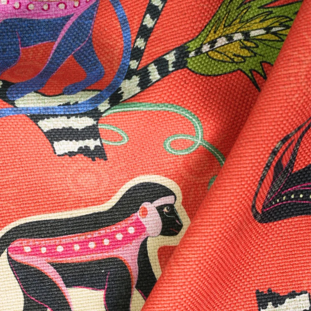 Monkey Palm Thick Weave Linen in Sunset - Image 6