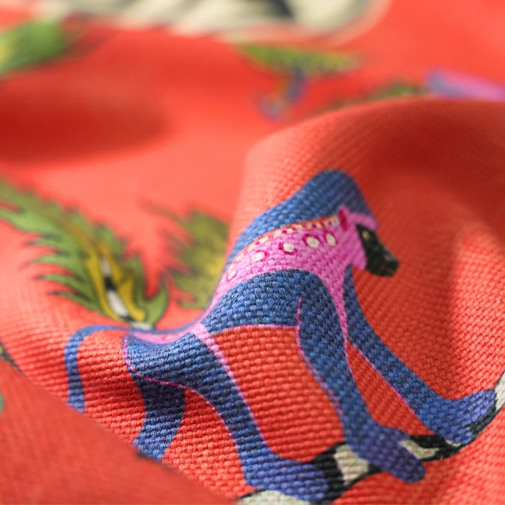 Monkey Palm Thick Weave Linen in Sunset - Image 7