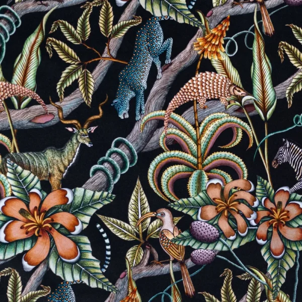Pangolin Park Night Velvet Fabric