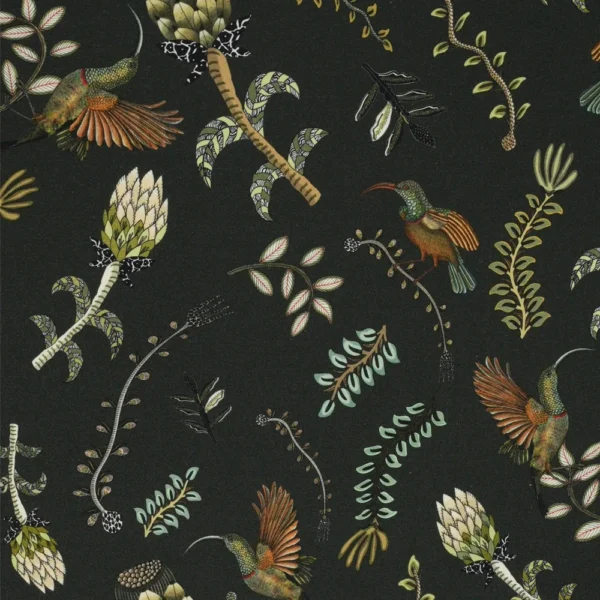 Protea Garden Dusk Linen Fabric