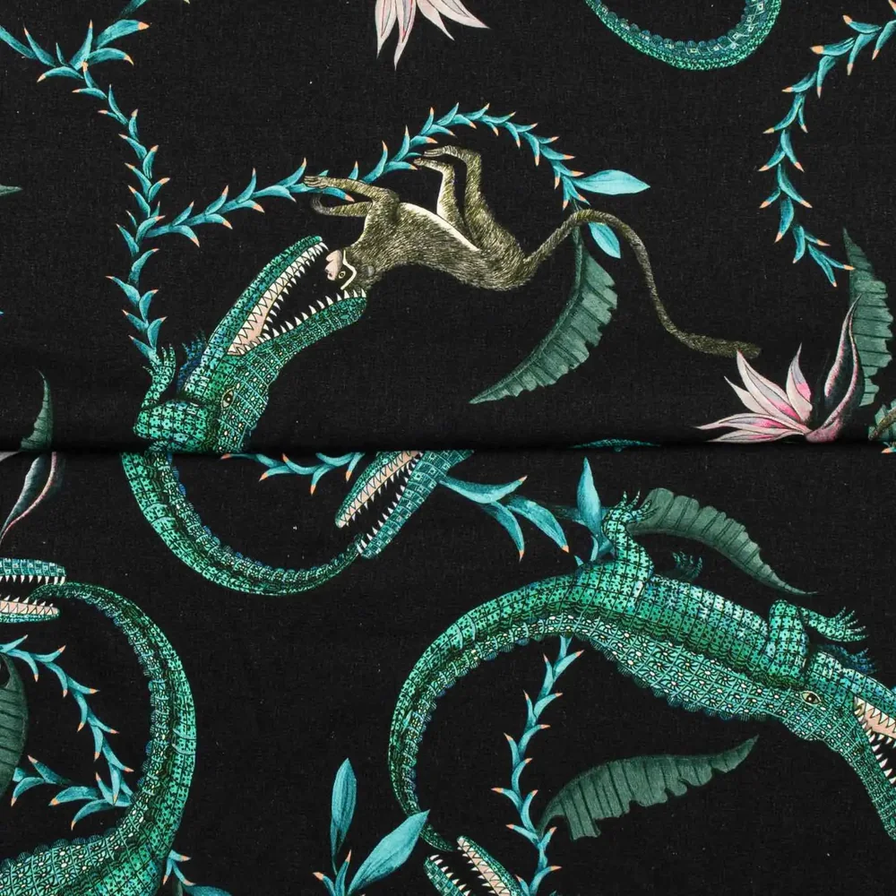 River Chase Moonlight Linen Fabric - Image 2