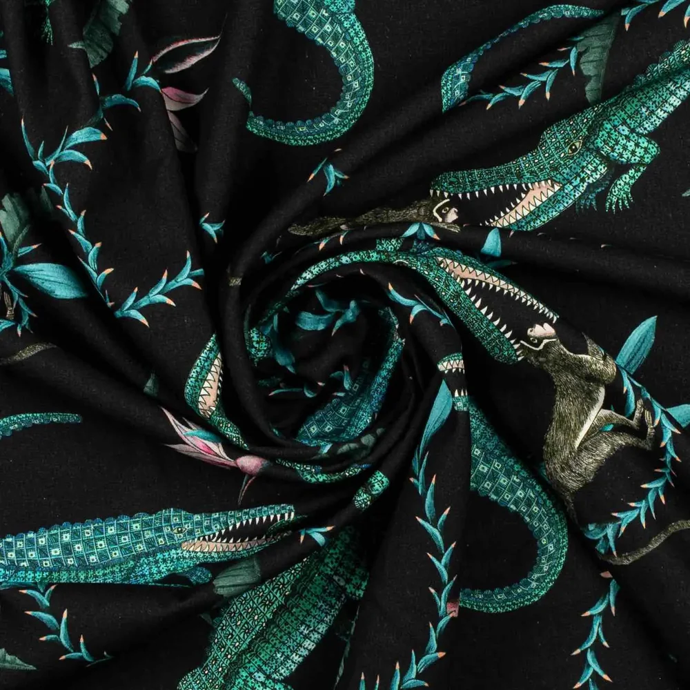 River Chase Moonlight Linen Fabric - Image 3