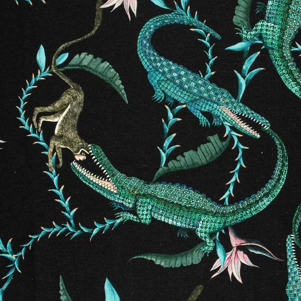 River Chase Moonlight Linen Fabric - Image 5