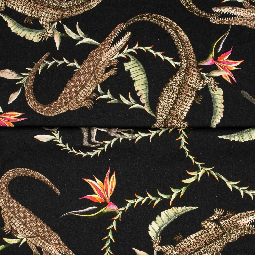 River Chase Night Linen Fabric - Image 3