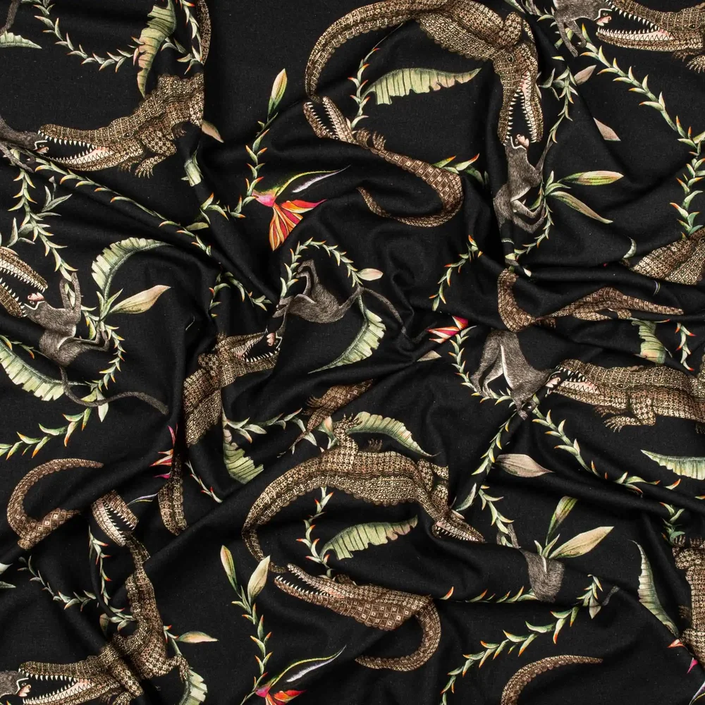 River Chase Night Linen Fabric - Image 4