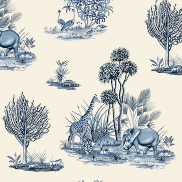 Thanda Toile Tanzanite Linen Fabric
