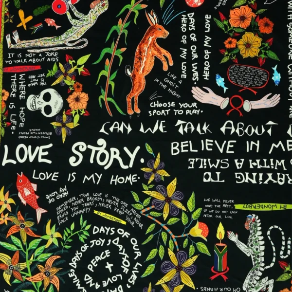 Wonderboy Wisdom Large Scale Night Velvet Fabric