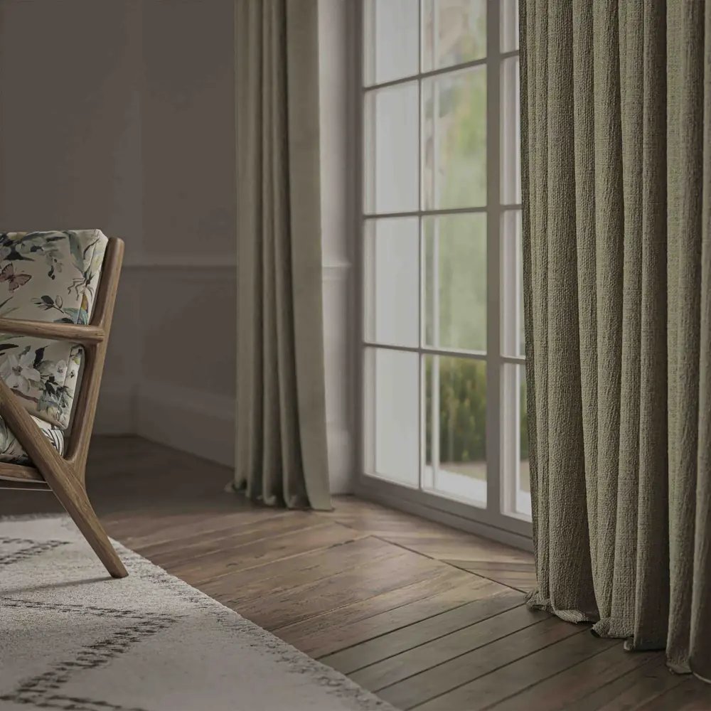 Bruges Bayleaf curtain room setting by Warwick Fabrics