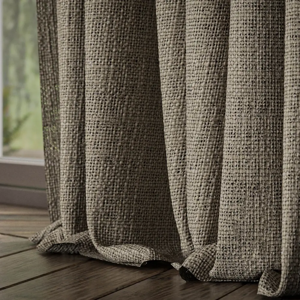 Bruges Hessian curtain detail by Warwick Fabrics