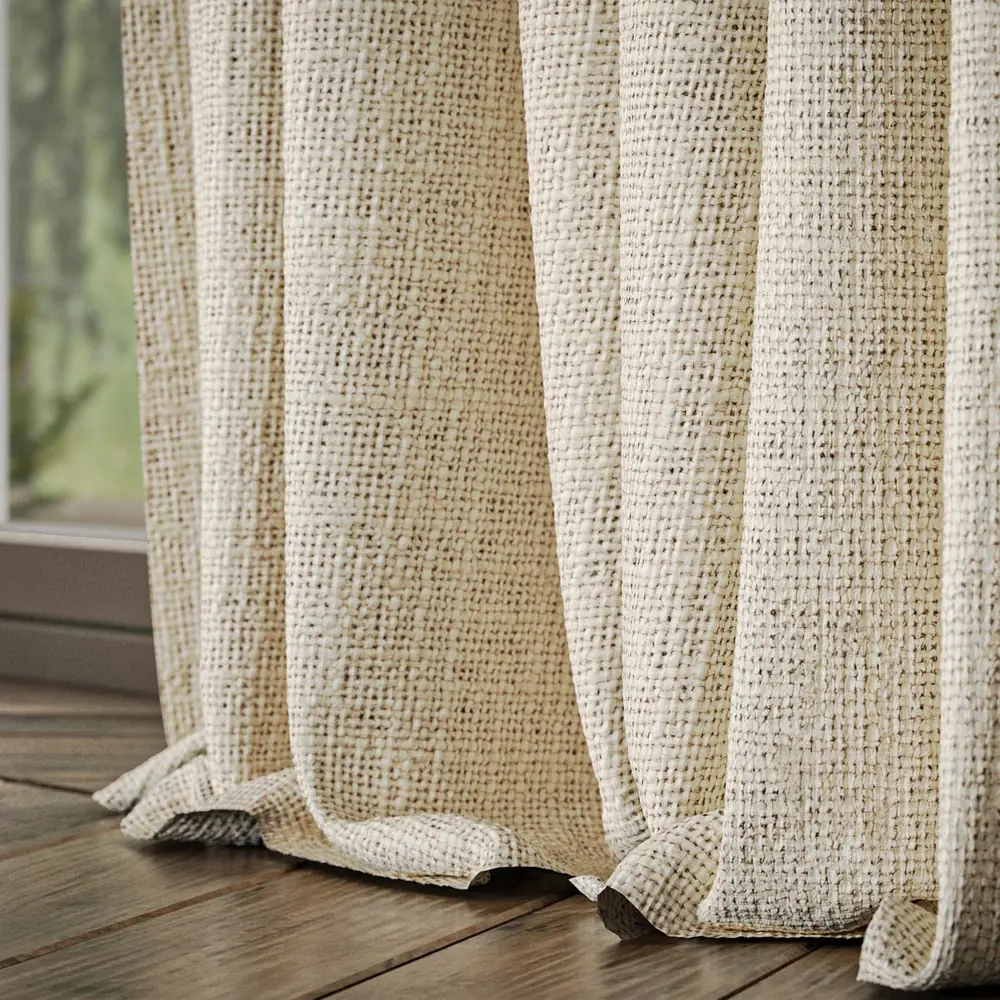 Bruges Milk curtain detail by Warwick Fabrics
