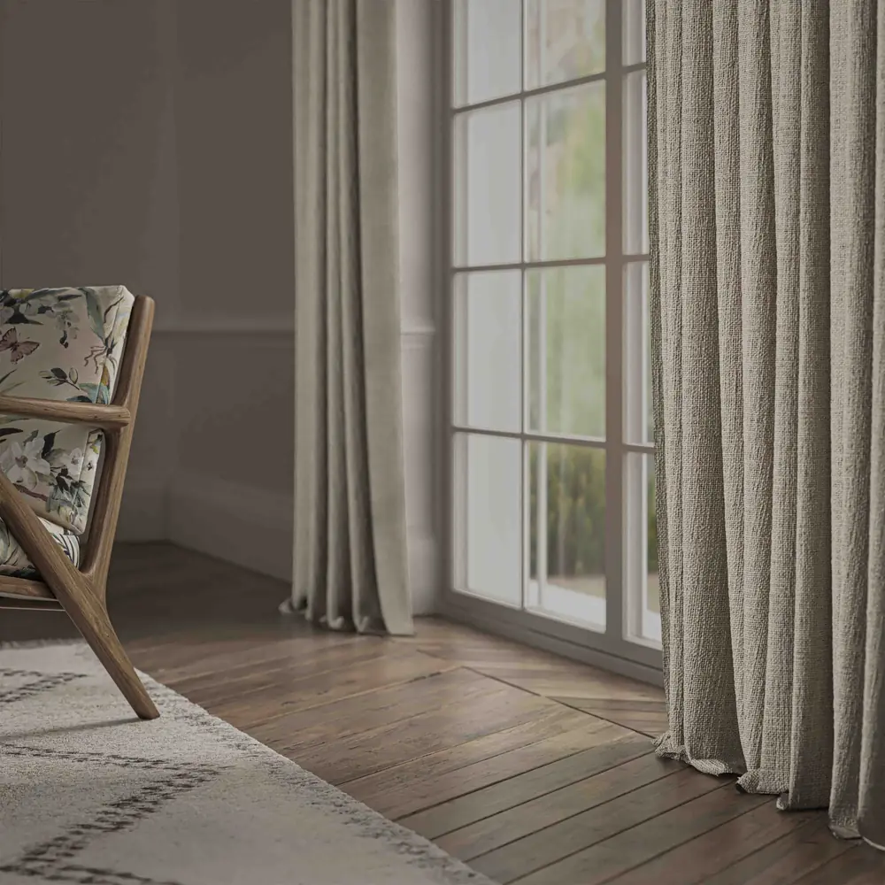 Bruges Natural curtain room setting by Warwick Fabrics