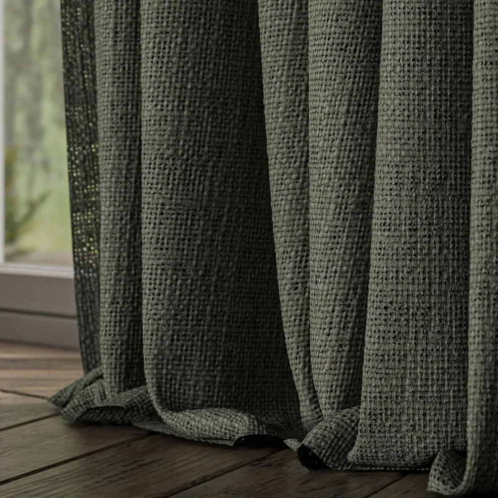 Bruges Thyme curtain detail by Warwick Fabrics